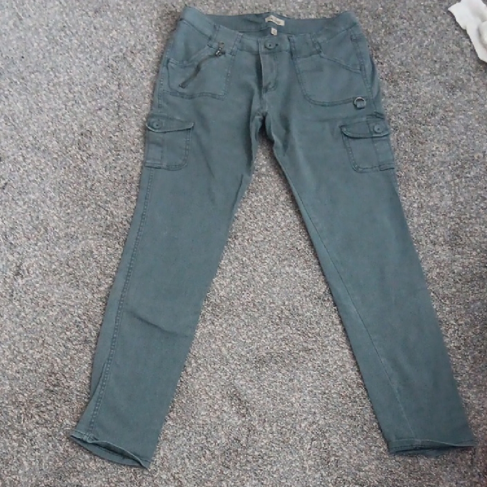 BeBop Women's Straight Leg Cargo Jeans - Green